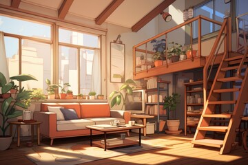 Naklejka premium Stylish living room with design furniture. Modern decor of bright room. Living room wall poster mockup. An elegant and luxurious living room with a comfortable sofa and armchair, elegant