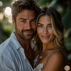 Fototapeta premium Loving beautiful couple portrait