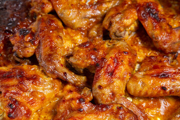 Chicken wings baked in soy sauce and garlic marinade with a crispy crust