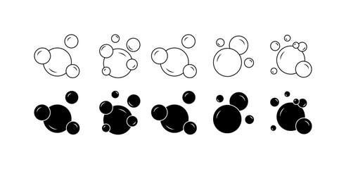 Abstract circle background icon set. Linear and silhouette style. Vector icons