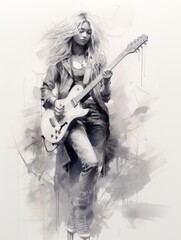 Strings of Soul: The Guitarist's Sketch