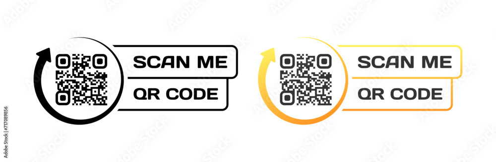 Aufkleber scan me qr code icons. flat and silhouette style. vector icons