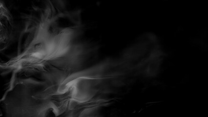 Abstract Atmospheric White Smoke Texture Background on Black