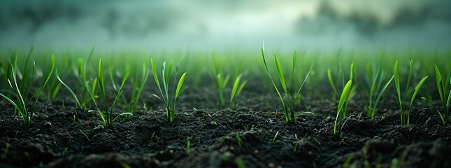 green grass with dew drops