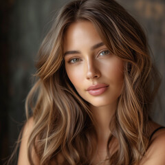 Naklejka premium woman portrait with beautiful glowing hair