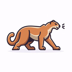 Flat logo illustration of Cougar