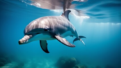 dolphins in the sea ai generated