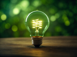 light bulb that represents green energy for technology environmentally friendly renewable energy or clean circular energy concept design. sustainable energy sources design.
