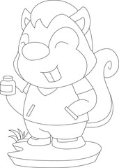 Squirrel Nurse Medicine Animal Vector Graphic Art Illustration