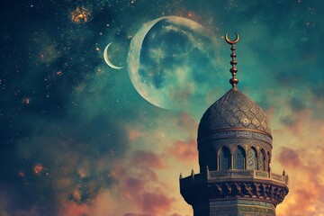 Ramadan Kareem background. Generative AI image