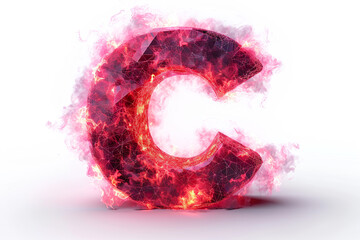 letter C , with wooden decoration