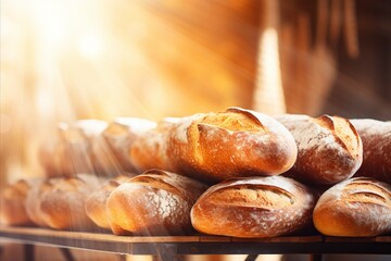 Empty price tag banner in bakery or supermarket bread section, with assorted bread loaves