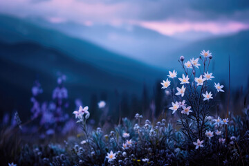 The Edelweiss in twilight shadows
