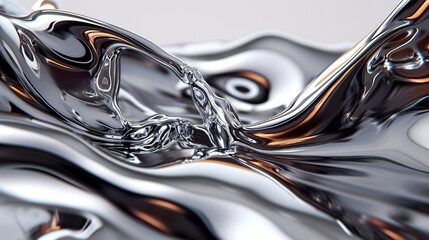 Hyper-realistic simulation of liquid metal flowing into abstract shapes