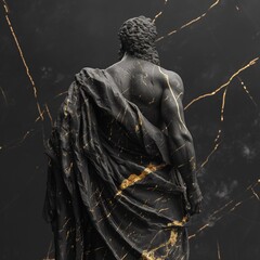 Marble and Gold Zeus statue