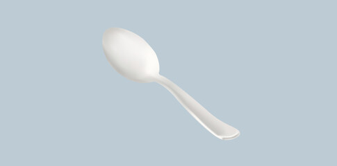 Disposable Plastic Spoon Vector Illustration.