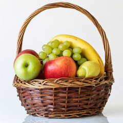 Fruit Basket white background isolated