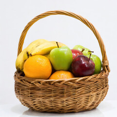 Fruit Basket white background isolated