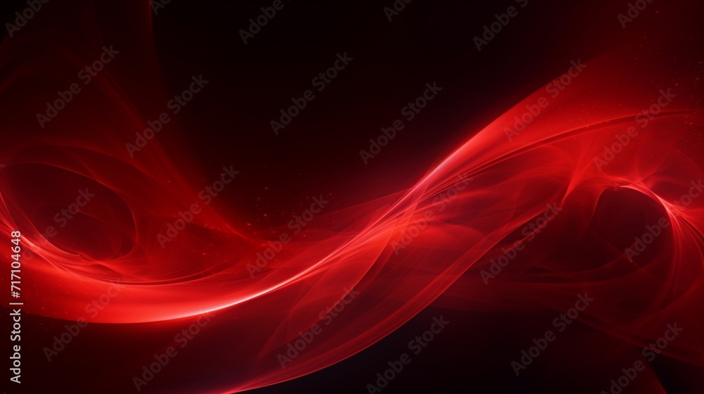Poster an abstract background with glowing particles in red color - generative ai