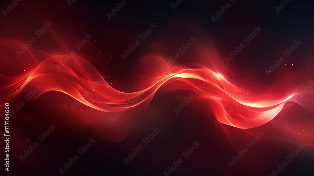 Poster an abstract background with glowing particles in red color - generative ai