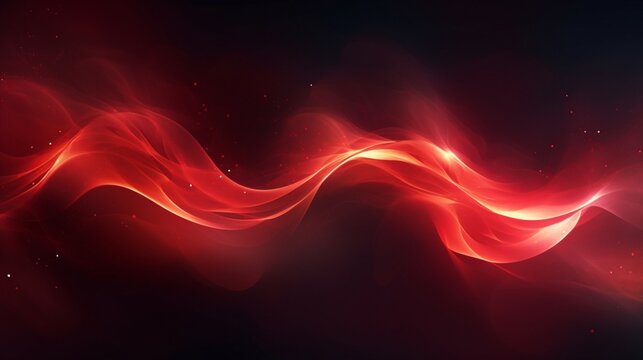 An abstract background with glowing particles in red color - Generative AI © Everything is here