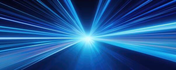 Fototapeta premium High speed light lines, blue lines on black background, fast, internet, technology wallpaper, business, light, 5G, fast, abstract