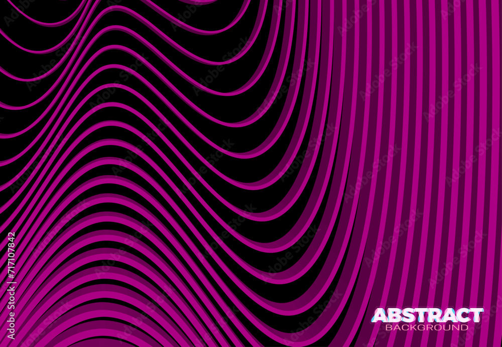 Aufkleber abstract vector background with 3d stripes in the form of pink waves. awesome modern design template