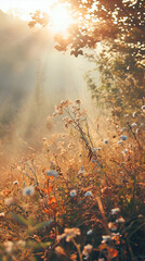 sunset in the field