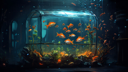 goldfish in the aquarium