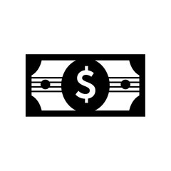  dollar, dollar bill, banknote, money - vector icon