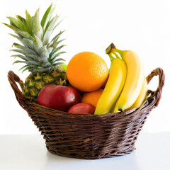 Fruit Basket white background isolated
