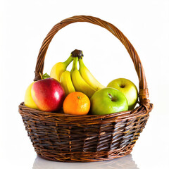 Fruit Basket white background isolated