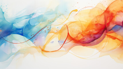 Abstract Modern Watercolor Connection Harmonic Flow Background Ai Generative

