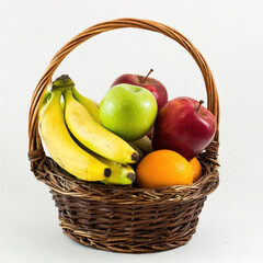 Fruit Basket white background isolated