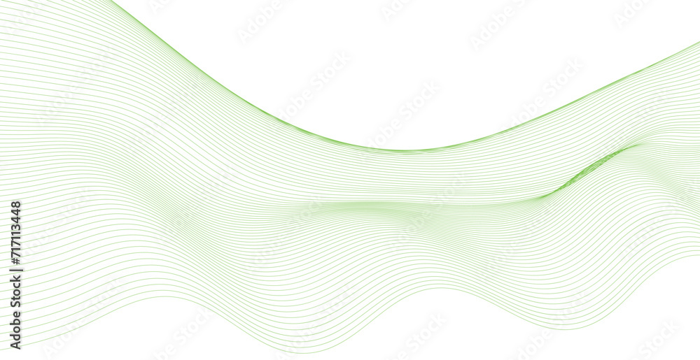 Poster abstract wavy green background. thin line wavy abstract vector background. curve wave seamless patte
