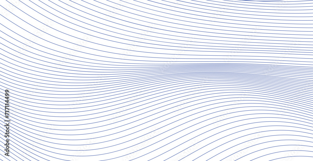 Poster abstract blue wave background. blue minimal round lines abstract background. thin line wavy abstract