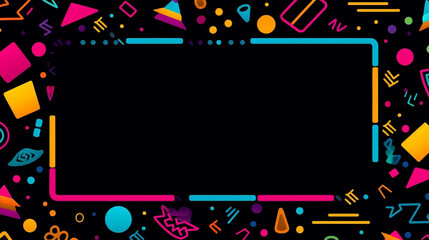 Back To The 90's Backdrop on black background, 90s Theme Party Decoration, Retro Birthday Sign, Nostalgic Disco, Millennial Gen Z Hip Hop Banner. Typical retro background of the 90’s