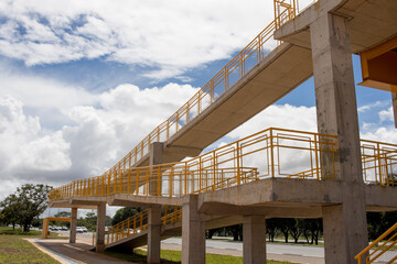 Fototapeta na wymiar Newly constructed Elevated Pedestrian Walkway in Northwest Brasilia