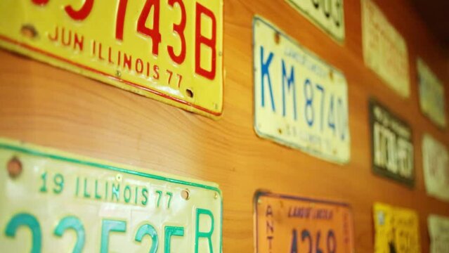 Registration numbers on wall in Beverly Hills Diner