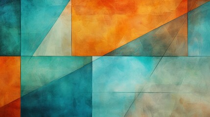 shapes and textures colored background teal and orange colores