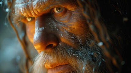 Elements Embraced: Neanderthal Faces Reflecting the Journey - Wrinkles, Scars, and a Palette of Skin Tones Painted by the Ages