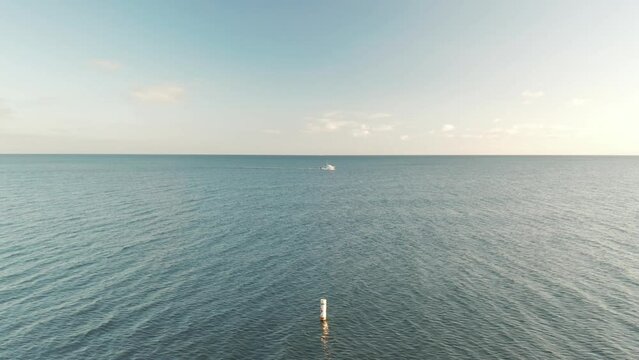 4K Drone Boat Golden Hour Cape Cod