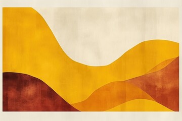 Obraz premium A yellow and white poster with vibrant brushstrokes of golden hues dance across the canvas, evoking the joyful and carefree spirit of a child's abstract painting.