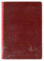 Alter roter Buchdeckel mit Kratzern Abschabungen Gebrauchsspuren - künstlerisch kreativ Hintergrund