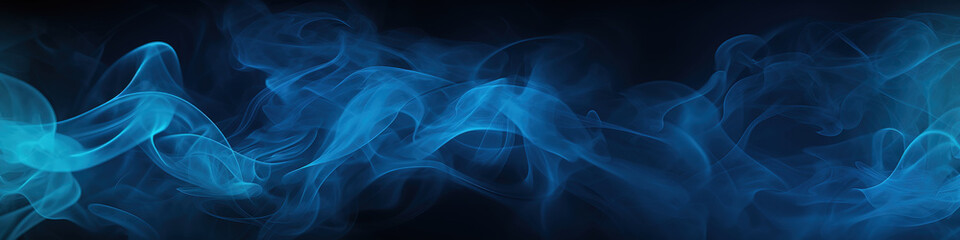 Fototapeta premium Abstract blue smoke on a black background, Ai Generated