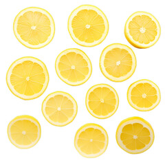 Fototapeta premium Set of Lemons on transparent background, isolated, png