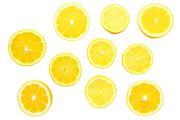 Fototapeta premium Set of Lemons on transparent background, isolated, png