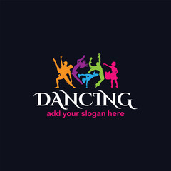 Fototapeta na wymiar romantic couple dance logo design logo vector