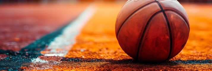 Basketball Court: Game Play on Vibrant Sport Flooring