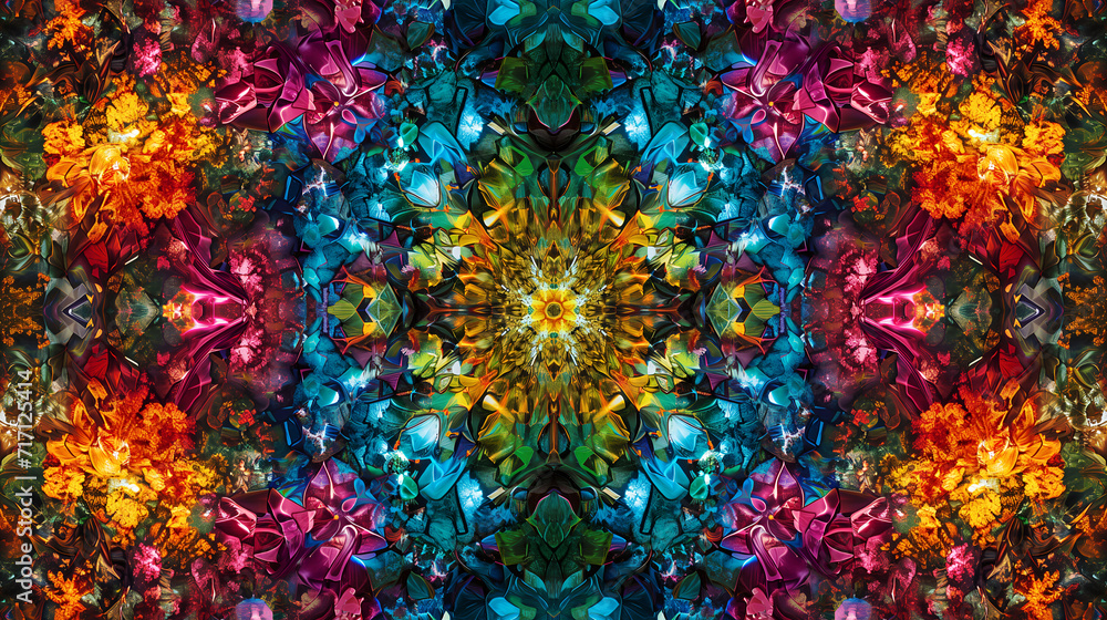 Poster creative chaos contemporary abstract mosaic of multicolor patterns